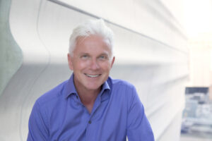 Portrait of a Caucasian man with white hair